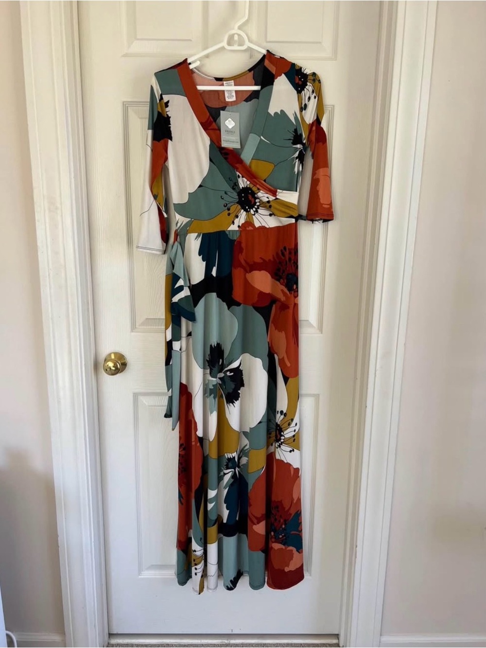 Floral Wrap Maxi Dress in Multi - Unknown Brand